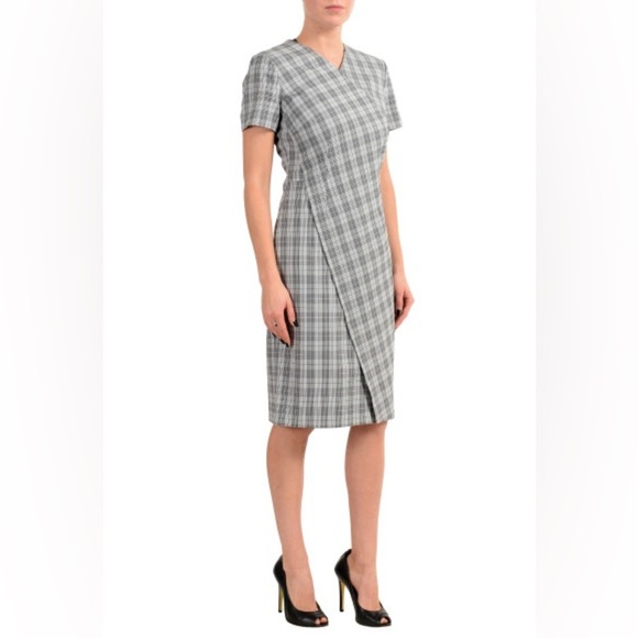 Hugo Boss Gray Plaid Mini Dress - Picture 2 of 15